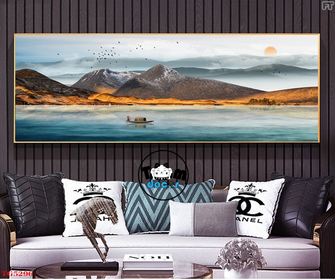 Tranh Trừu Tượng Tráng Gương Khổ Ngang Mẫu Hiện Đại - TG5296