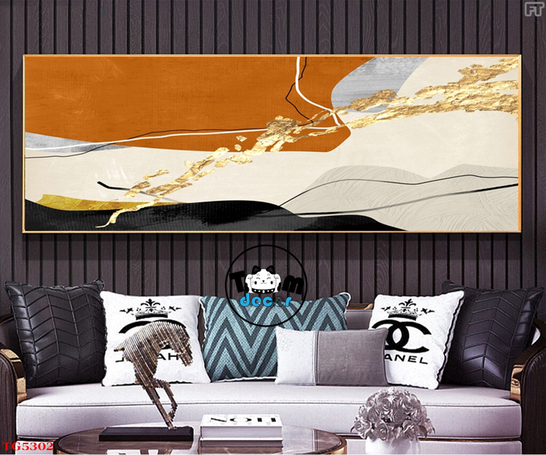 Tranh Trừu Tượng Tráng Gương Khổ Ngang Mẫu Hiện Đại - TG5302