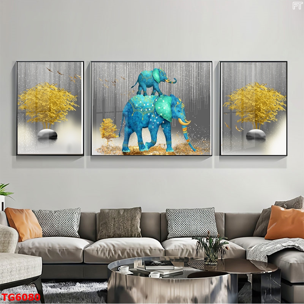 Tranh Hiện Đại Bộ 3 Bức Tranh Tráng Gương Treo Tường - TG6080