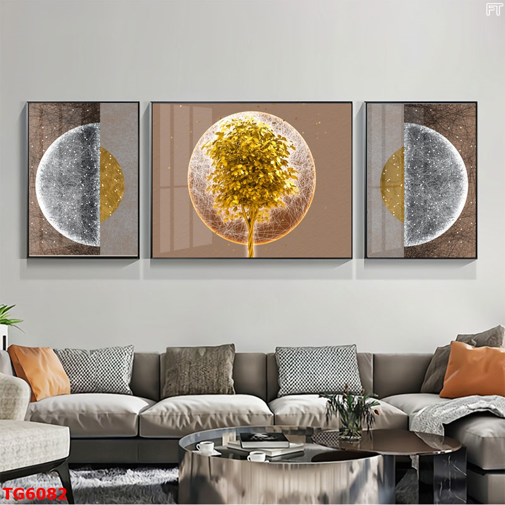 Tranh Hiện Đại Bộ 3 Bức Tranh Tráng Gương Treo Tường - TG6082