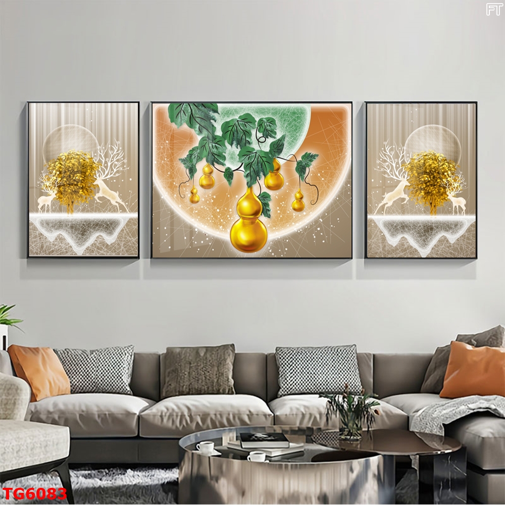 Tranh Hiện Đại Bộ 3 Bức Tranh Tráng Gương Treo Tường - TG6083