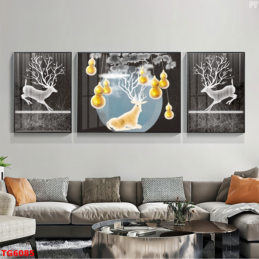 Tranh Hiện Đại Bộ 3 Bức Tranh Tráng Gương Treo Tường - TG6085