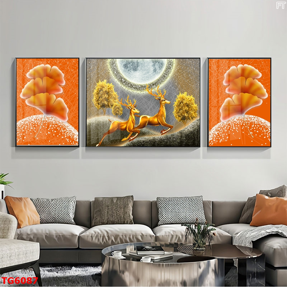 Tranh Hiện Đại Bộ 3 Bức Tranh Tráng Gương Treo Tường - TG6087