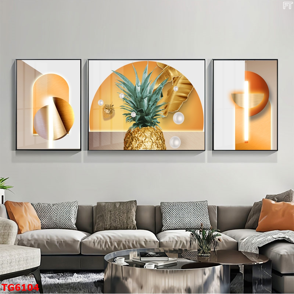 Tranh Hiện Đại Bộ 3 Bức Tranh Tráng Gương Treo Tường - TG6104