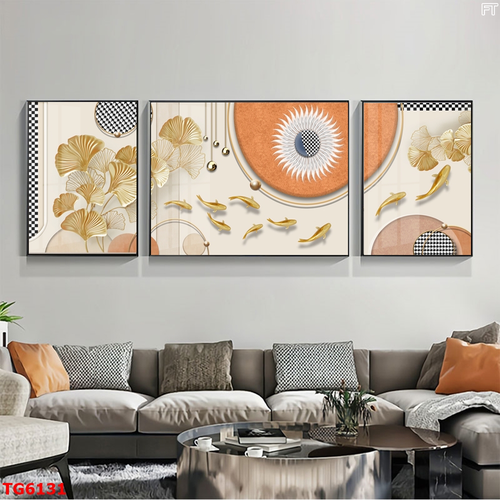 Tranh Hiện Đại Bộ 3 Bức Tranh Tráng Gương Treo Tường - TG6131