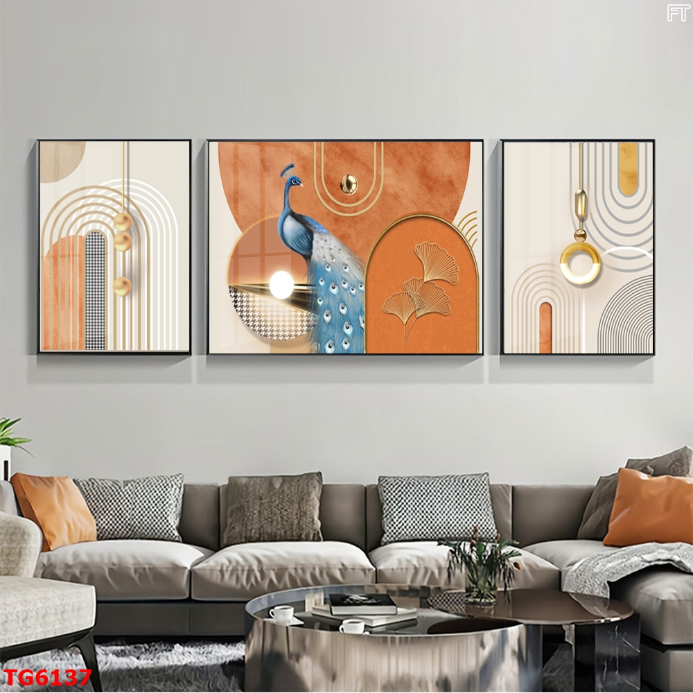Tranh Hiện Đại Bộ 3 Bức Tranh Tráng Gương Treo Tường - TG6137