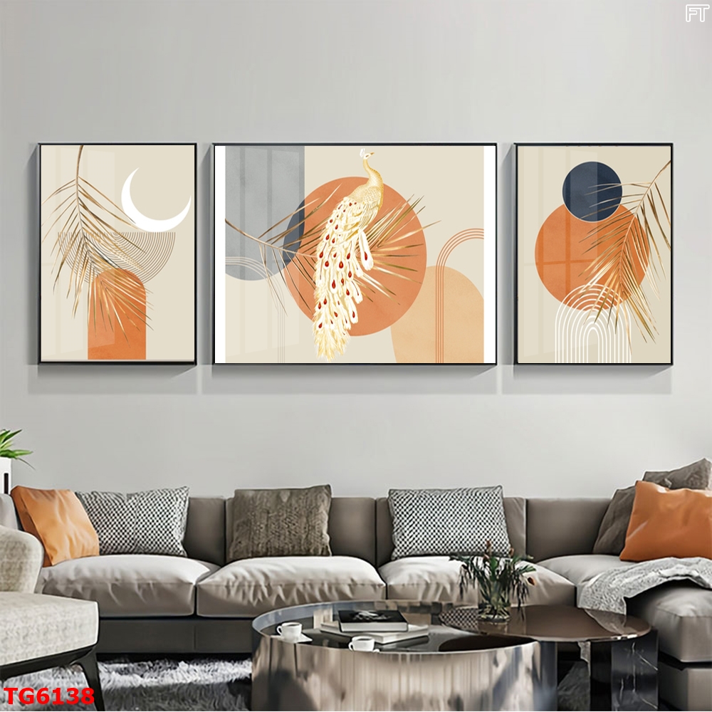 Tranh Hiện Đại Bộ 3 Bức Tranh Tráng Gương Treo Tường - TG6138