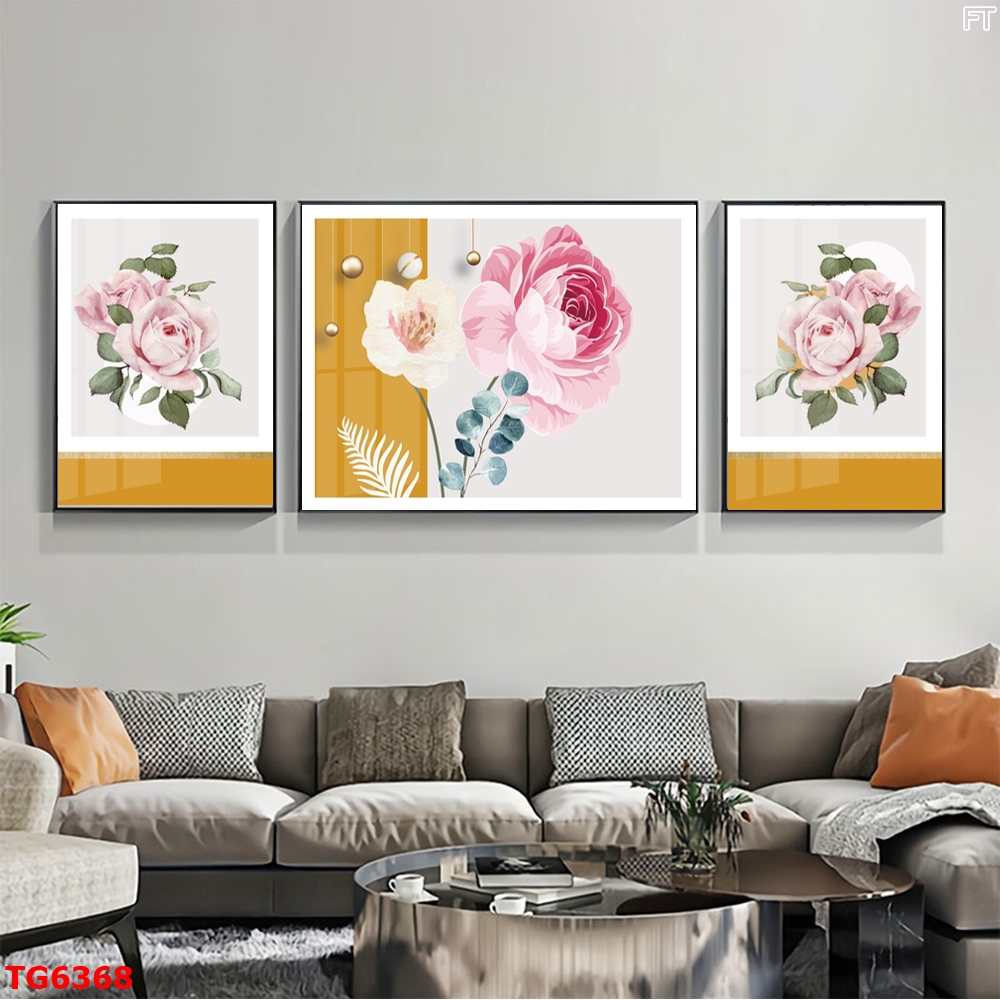 Tranh Hiện Đại Bộ 3 Bức Tranh Tráng Gương Treo Tường - TG6368