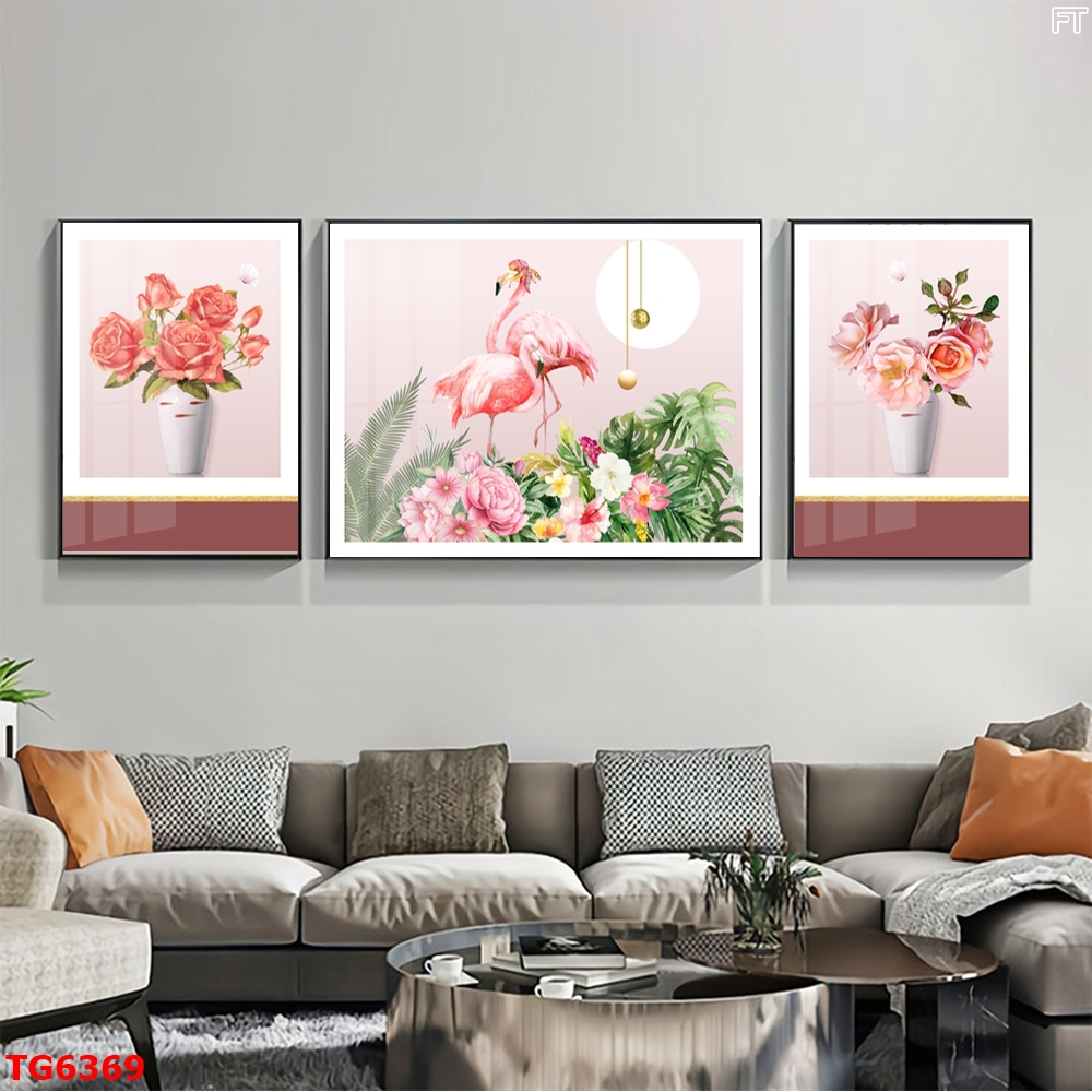 Tranh Hiện Đại Bộ 3 Bức Tranh Tráng Gương Treo Tường - TG6369