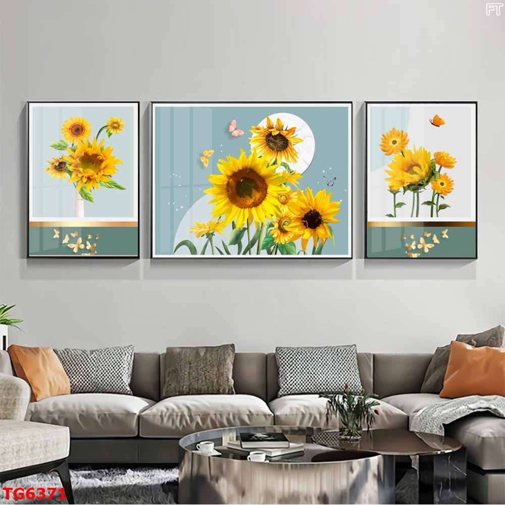 Tranh Hiện Đại Bộ 3 Bức Tranh Tráng Gương Treo Tường - TG6371