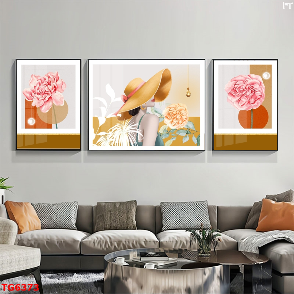 Tranh Hiện Đại Bộ 3 Bức Tranh Tráng Gương Treo Tường - TG6373