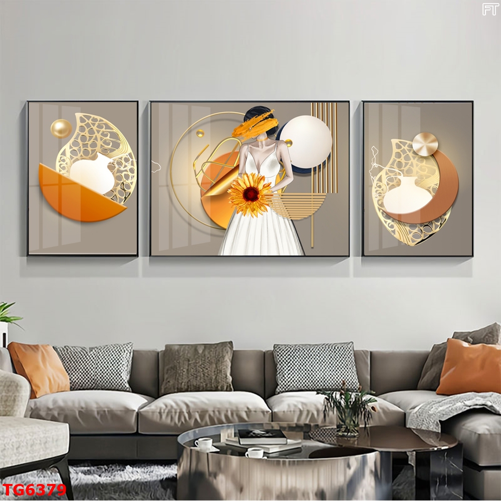 Tranh Hiện Đại Bộ 3 Bức Tranh Tráng Gương Treo Tường - TG6379