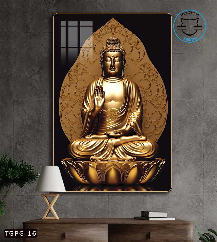 Tranh Tráng Gương Phật Giáo Phật Bình An Tranh Tráng Gương Cao Cấp - TGPG16