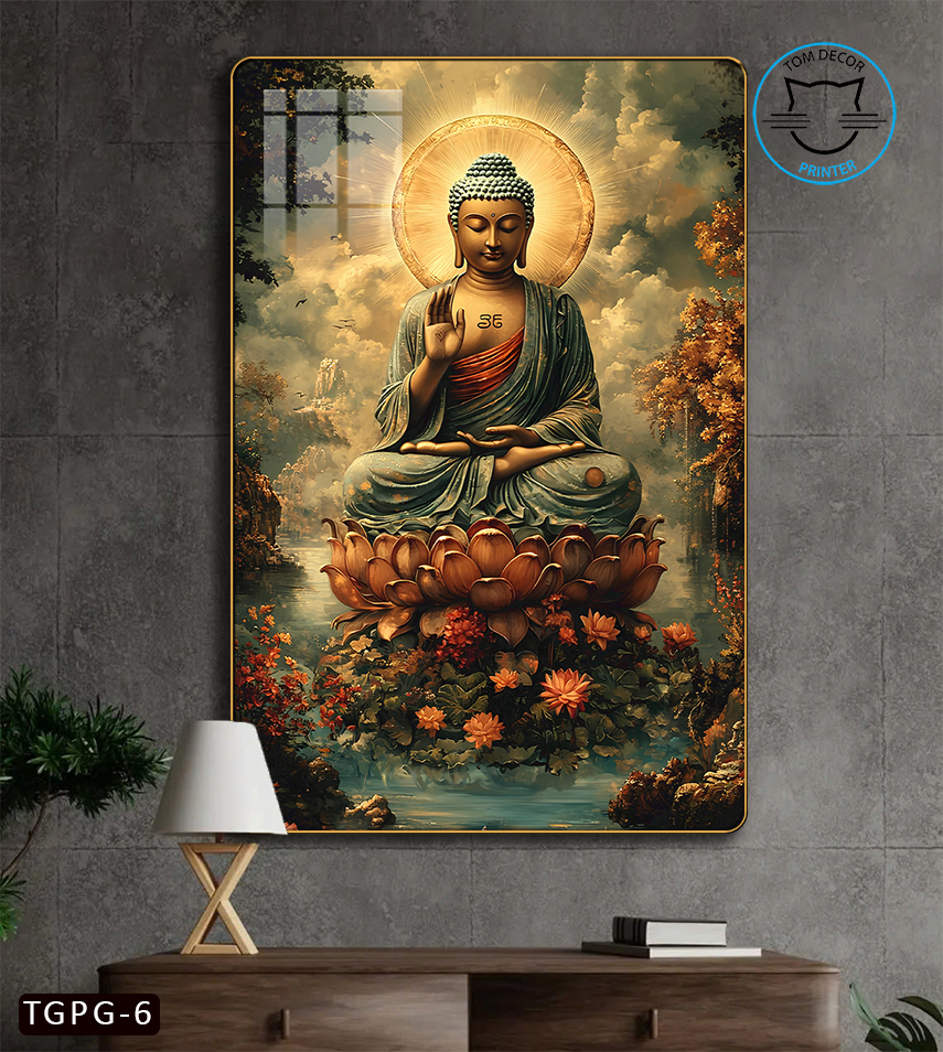 Tranh Tráng Gương Phật Giáo Phật Bình An Tranh Tráng Gương Cao Cấp - TGPG6