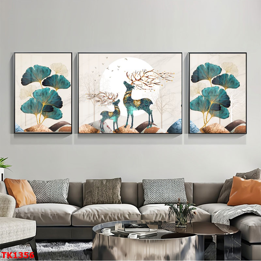 Tranh Hiện Đại Bộ 3 Bức Tranh Tráng Gương Treo Tường - TK1356