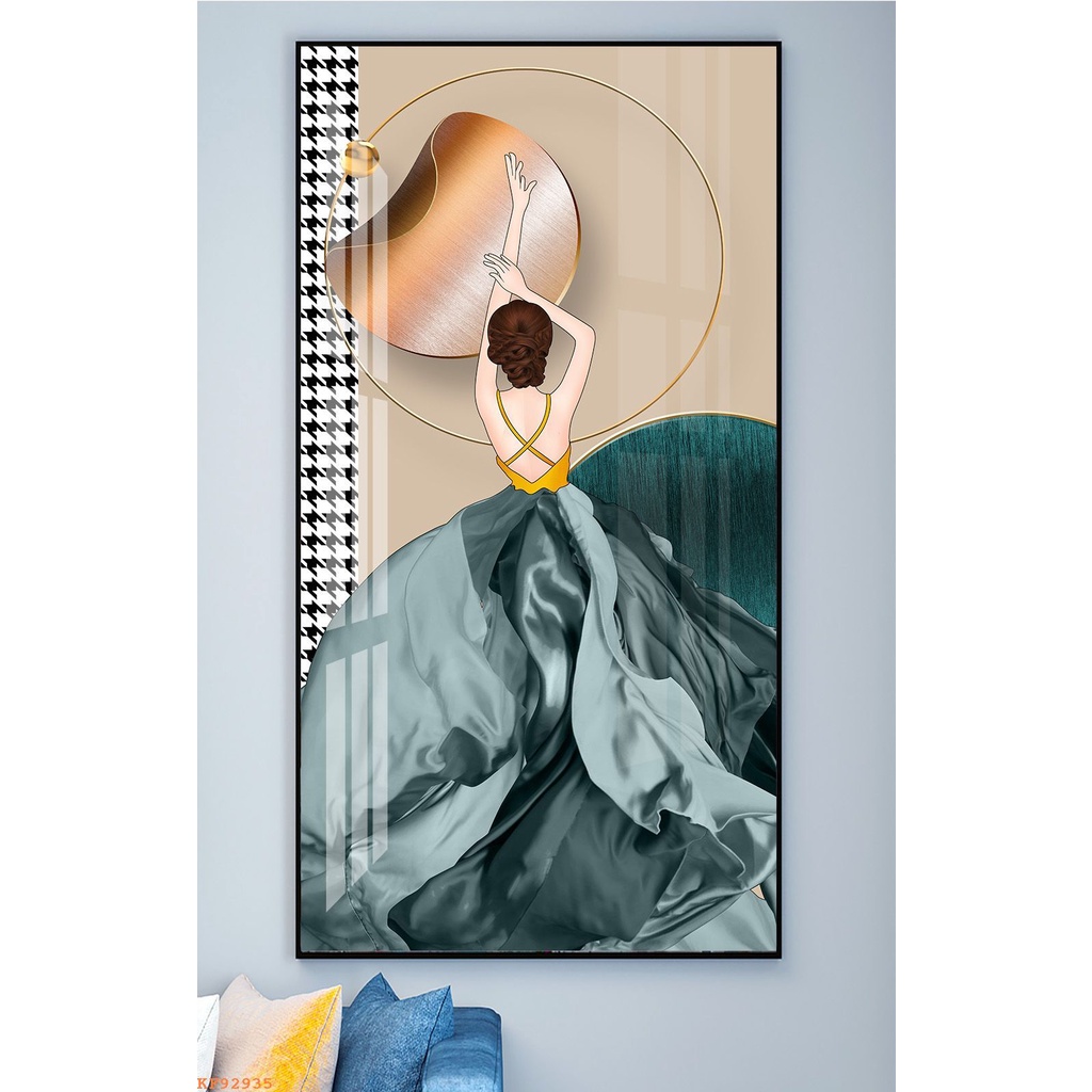 Tranh Tráng Gương Tranh Canvas Mẫu Tranh Cô Gái Hiện Đại - Tomdecor