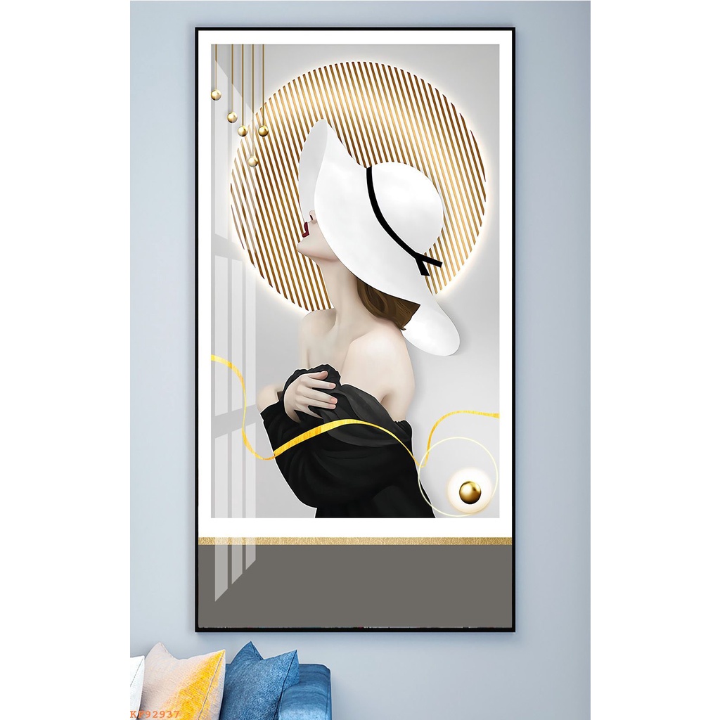 Tranh Tráng Gương Tranh Canvas Mẫu Tranh Cô Gái Hiện Đại - Tomdecor
