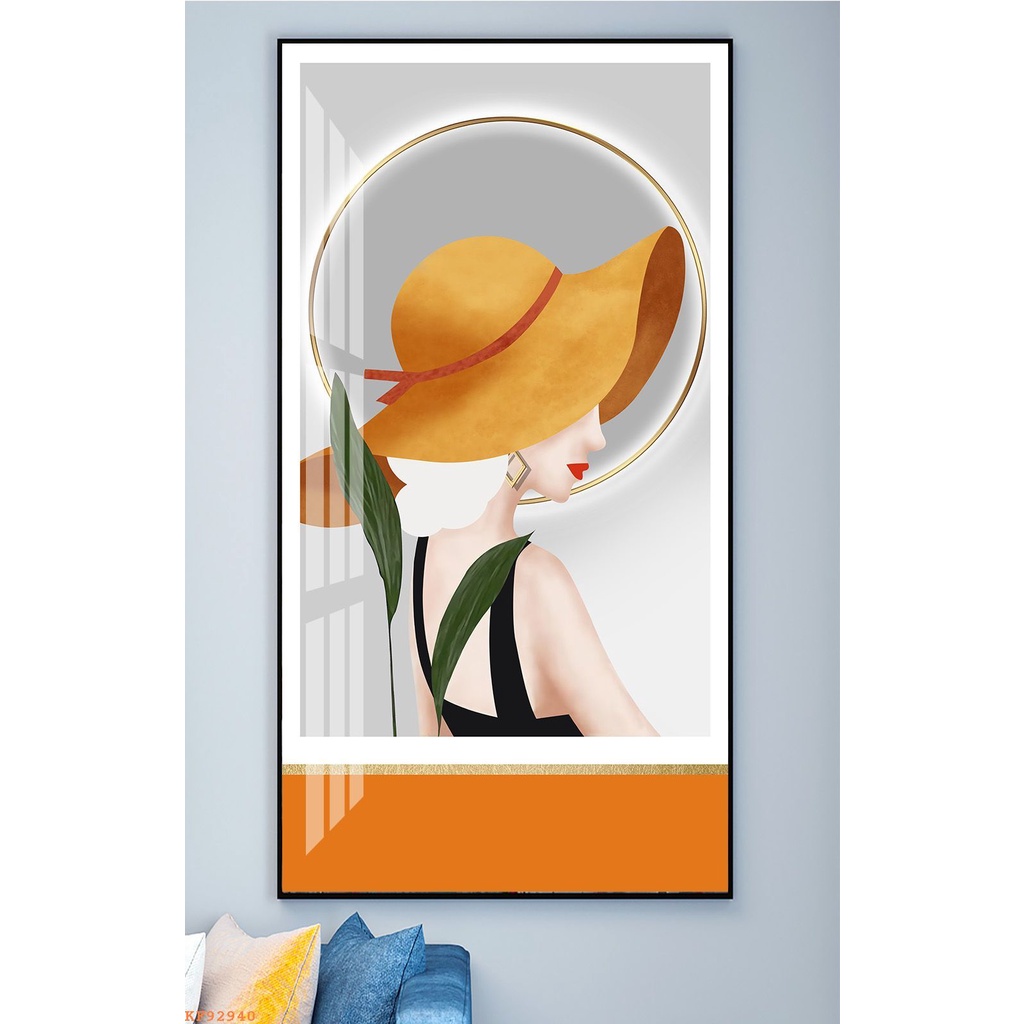 Tranh Tráng Gương Tranh Canvas Mẫu Tranh Cô Gái Hiện Đại - Tomdecor
