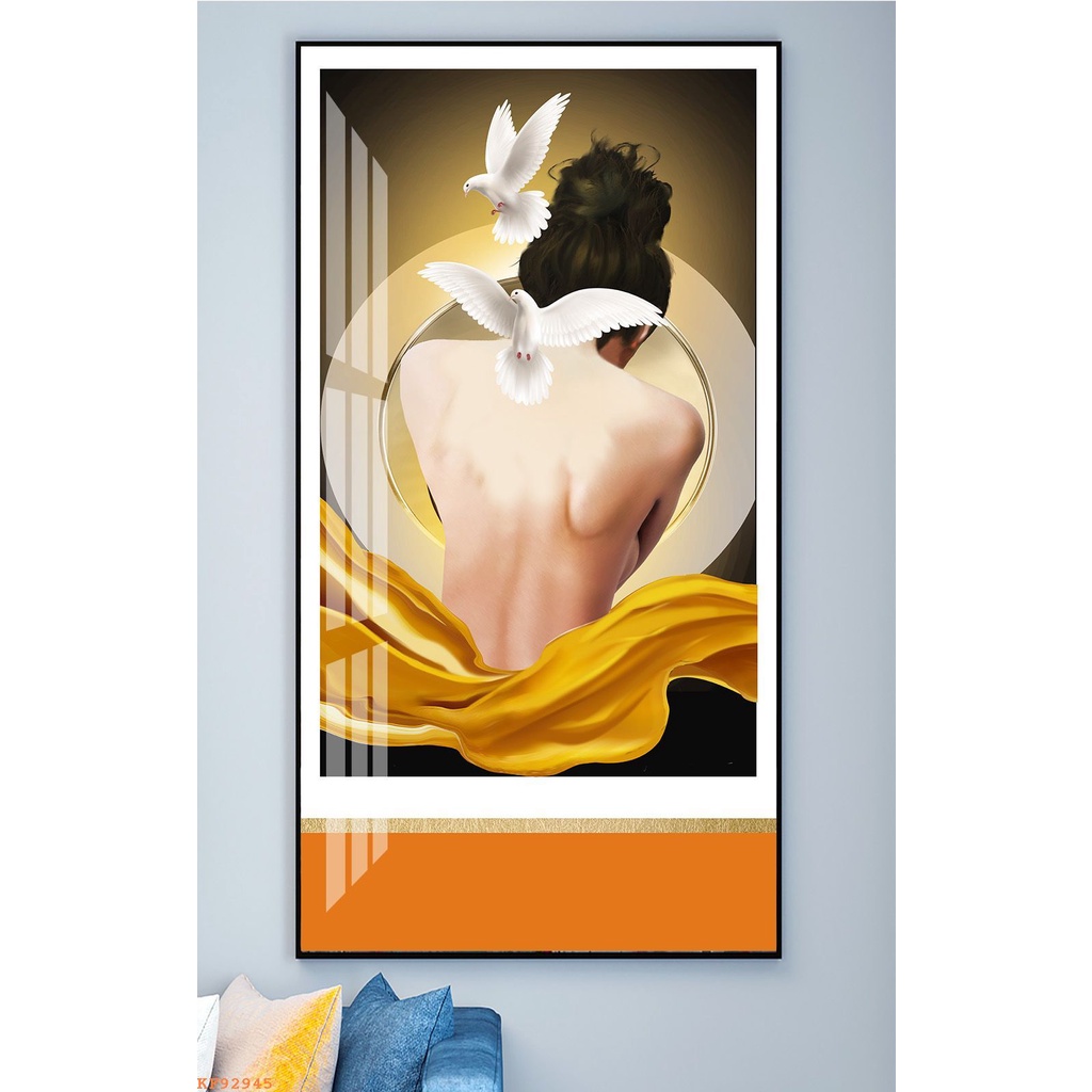 Tranh Tráng Gương Tranh Canvas Mẫu Tranh Cô Gái Hiện Đại - Tomdecor