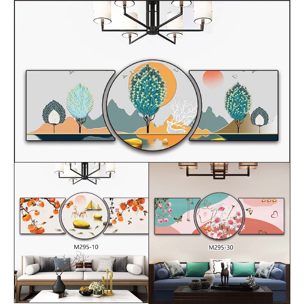 Tranh tráng gương bộ 3 phong cách kiểu hot hiện đại nhiều mẫu đẹp