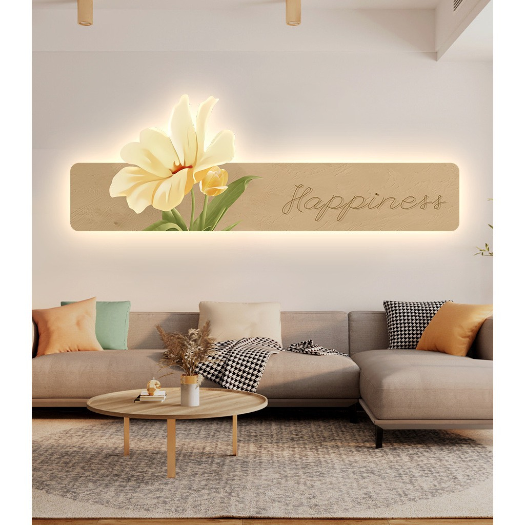 Tranh tráng gương hoa tulip cắt theo hình - tranh led treo tường hoa