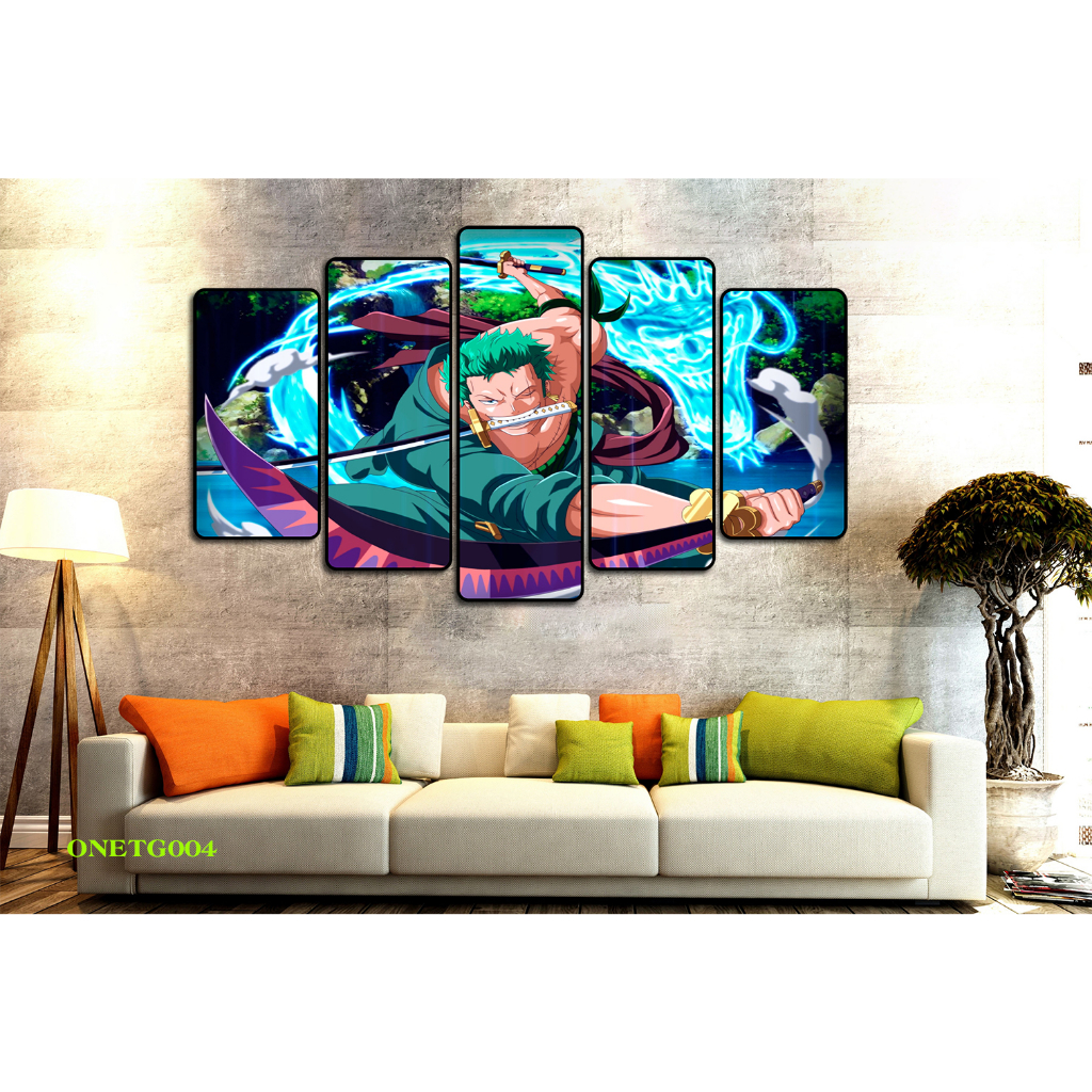 Tranh Tráng Gương ONE PIECE -ZORO - LUFF GEAR 5 - KAIDO Loại Tráng Gương Tốt Loại 1