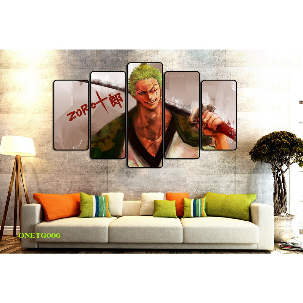 Tranh Tráng Gương ONE PIECE -ZORO - LUFF GEAR 5 - KAIDO Loại Tráng Gương Tốt Loại 1