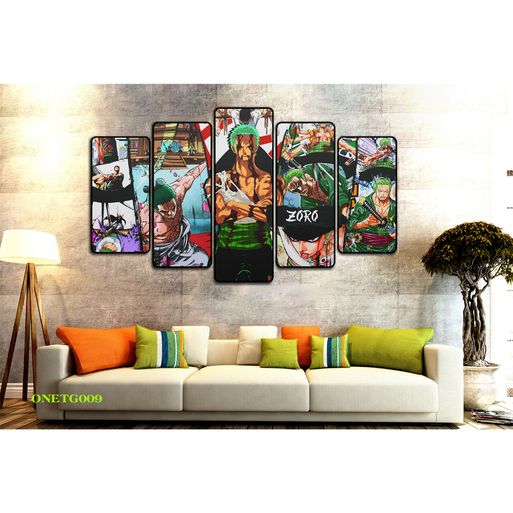 Tranh Tráng Gương ONE PIECE -ZORO - LUFF GEAR 5 - KAIDO Loại Tráng Gương Tốt Loại 1