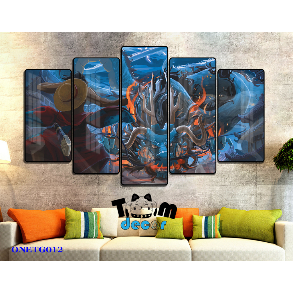 Tranh Tráng Gương ONE PIECE -ZORO - LUFF GEAR 5 - KAIDO Loại Tráng Gương Tốt Loại 1