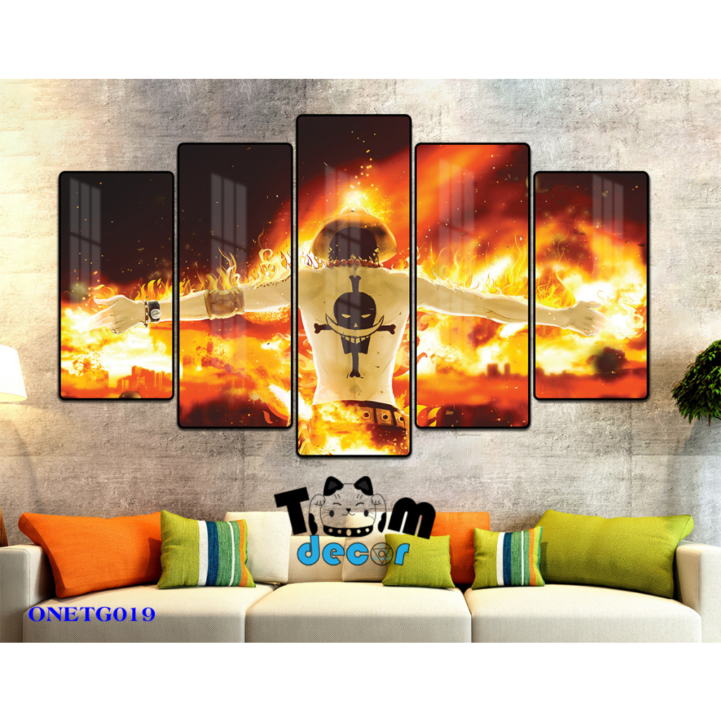 Tranh Tráng Gương ONE PIECE -ZORO - LUFF GEAR 5 - KAIDO Loại Tráng Gương Tốt Loại 1