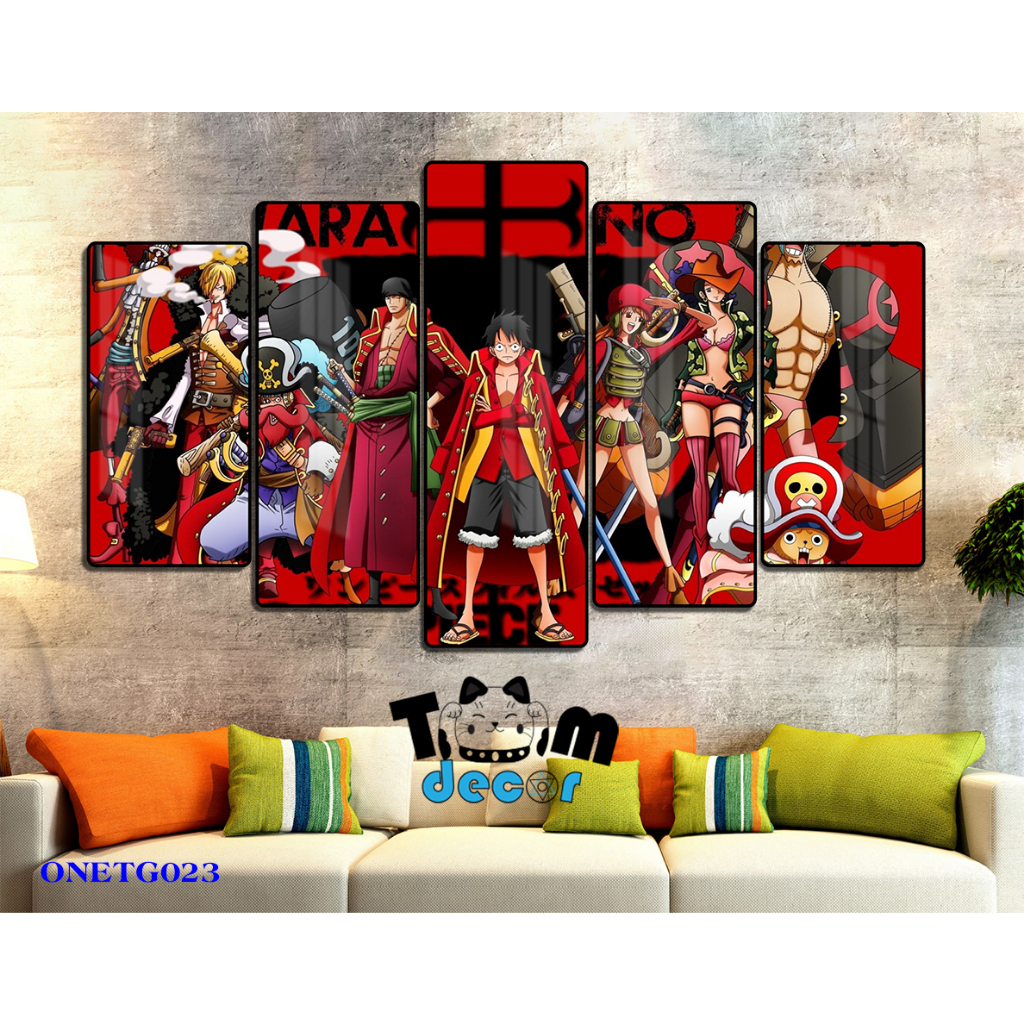 Tranh Tráng Gương ONE PIECE -ZORO - LUFF GEAR 5 - KAIDO Loại Tráng Gương Tốt Loại 1