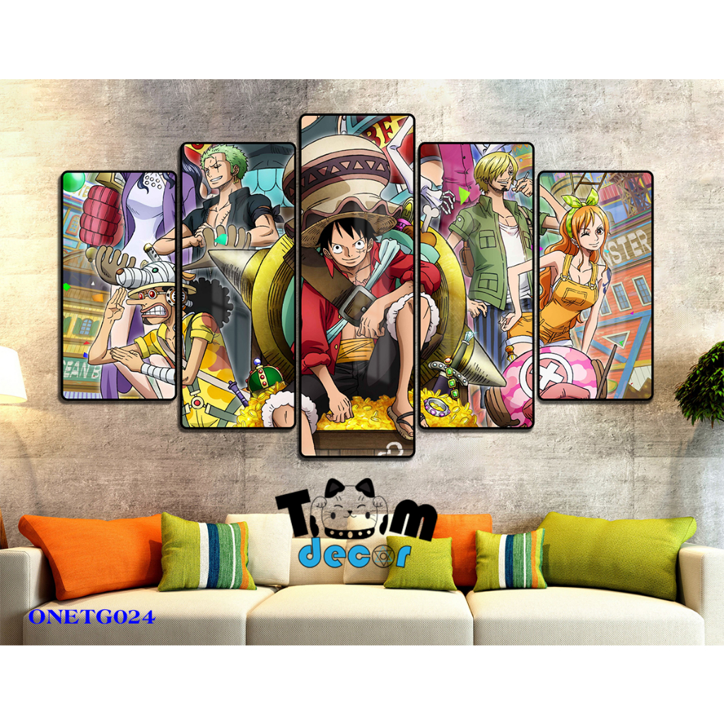 Tranh Tráng Gương ONE PIECE -ZORO - LUFF GEAR 5 - KAIDO Loại Tráng Gương Tốt Loại 1