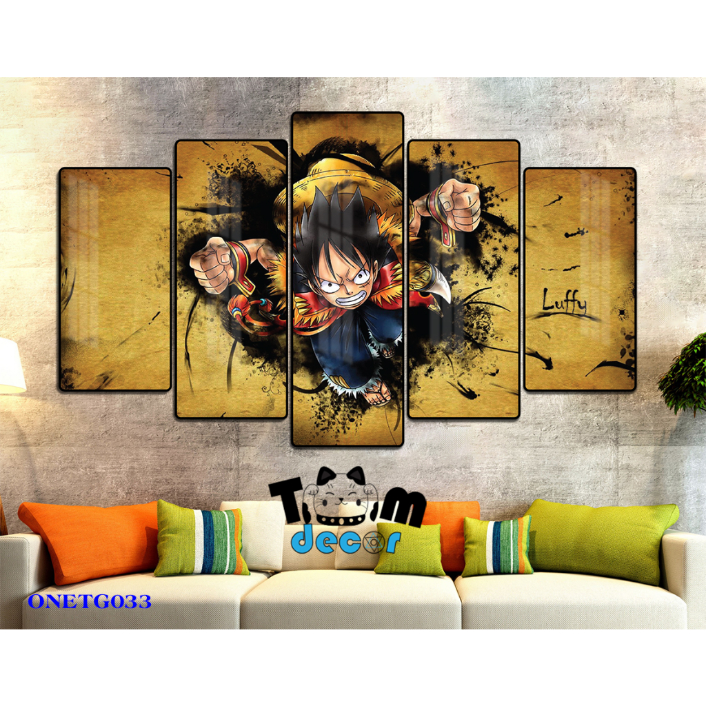 Tranh Tráng Gương ONE PIECE -ZORO - LUFF GEAR 5 - KAIDO Loại Tráng Gương Tốt Loại 1