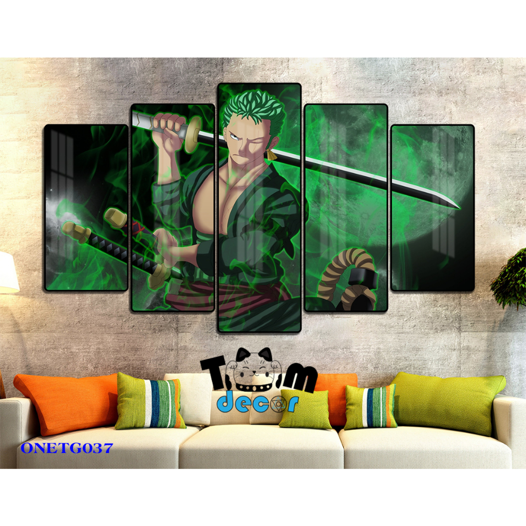 Tranh Tráng Gương ONE PIECE -ZORO - LUFF GEAR 5 - KAIDO Loại Tráng Gương Tốt Loại 1