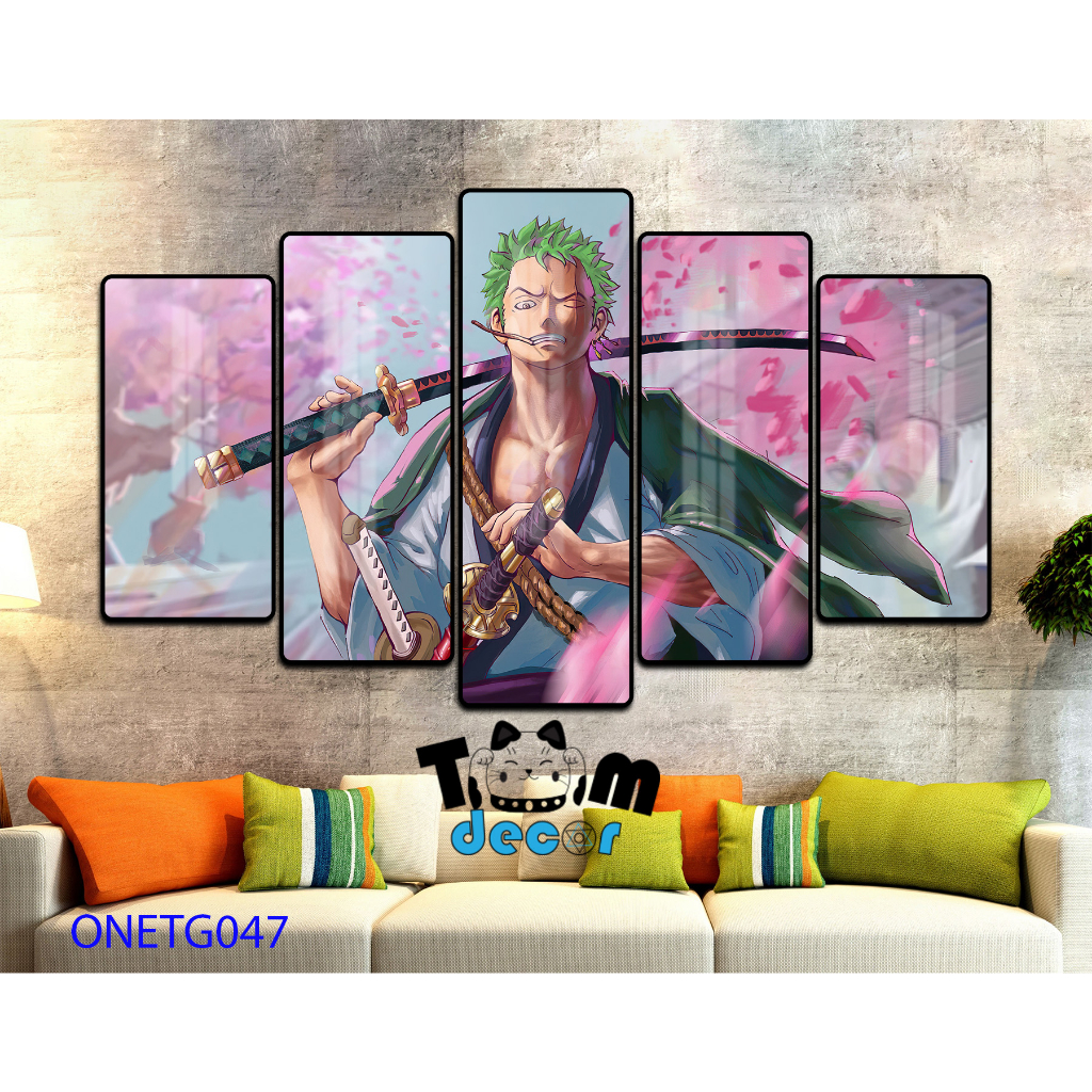 Tranh Tráng Gương ONE PIECE -ZORO - LUFF GEAR 5 - KAIDO Loại Tráng Gương Tốt Loại 1