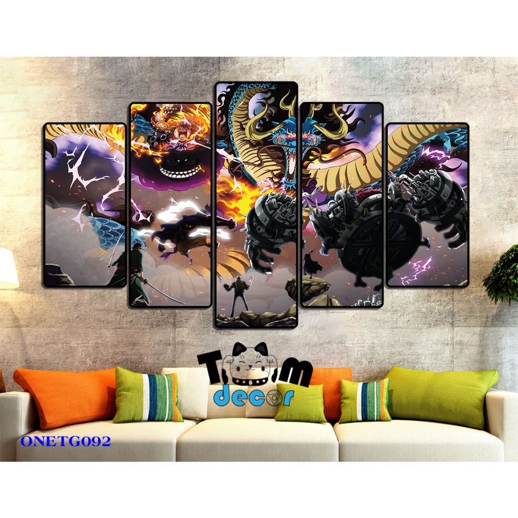 Tranh Tráng Gương ONE PIECE -ZORO - LUFF GEAR 5 - KAIDO Loại Tráng Gương Tốt Loại 1