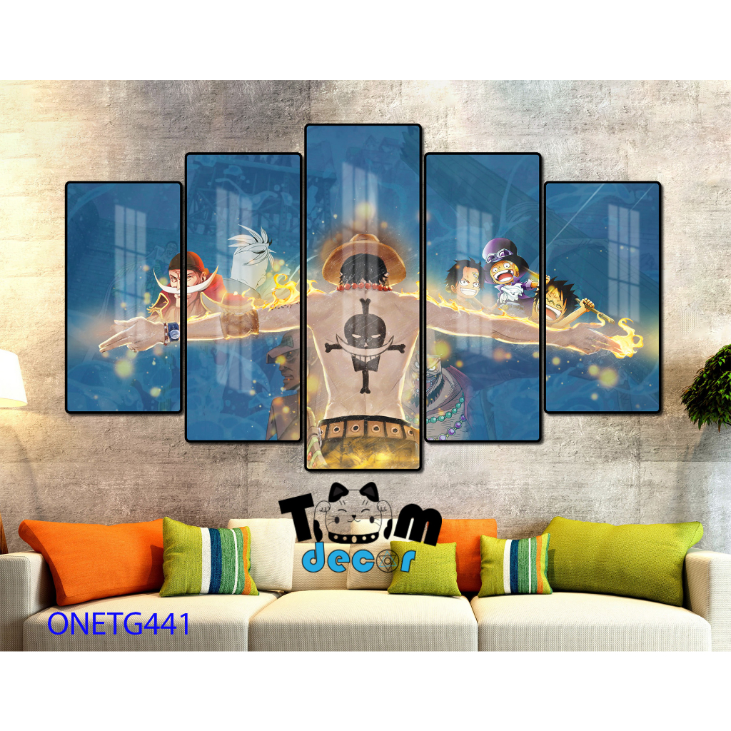 Tranh Tráng Gương ONE PIECE -ZORO - LUFF GEAR 5 - KAIDO Loại Tráng Gương Tốt Loại 1