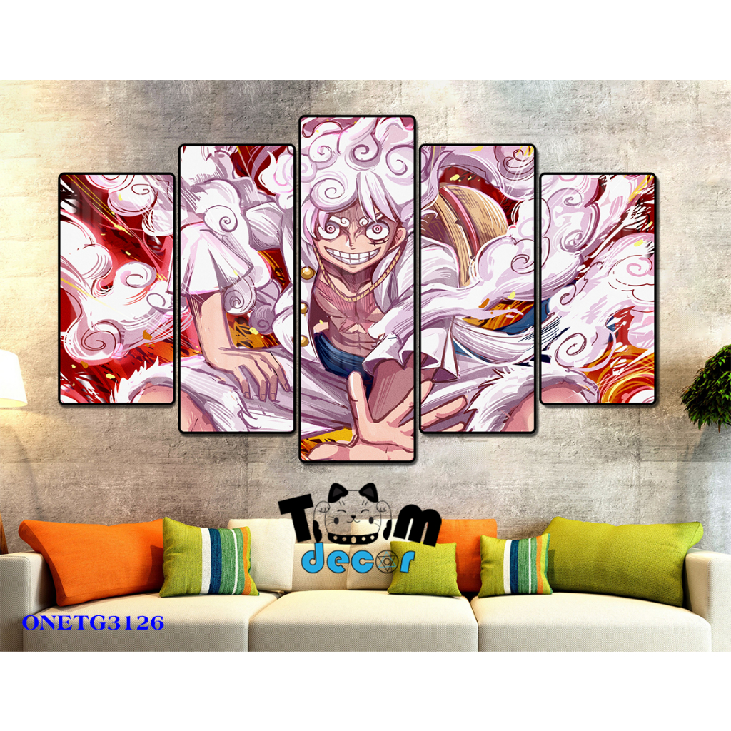 Tranh Tráng Gương ONE PIECE -ZORO - LUFF GEAR 5 - KAIDO Loại Tráng Gương Tốt Loại 1