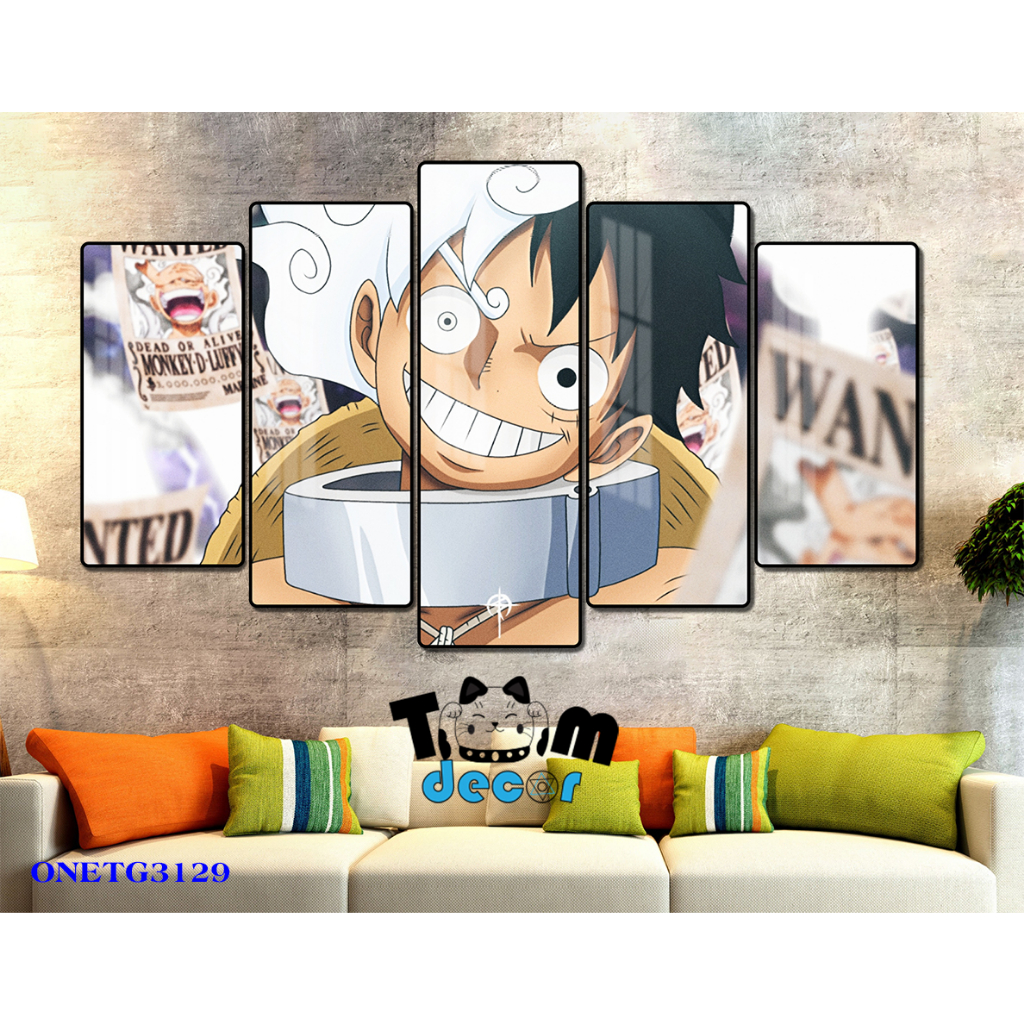 Tranh Tráng Gương ONE PIECE -ZORO - LUFF GEAR 5 - KAIDO Loại Tráng Gương Tốt Loại 1