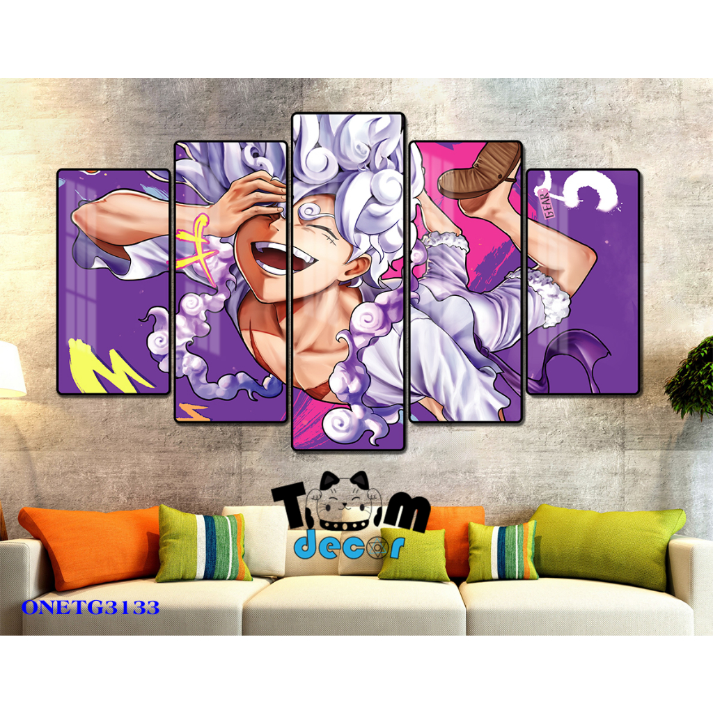 Tranh Tráng Gương ONE PIECE -ZORO - LUFF GEAR 5 - KAIDO Loại Tráng Gương Tốt Loại 1