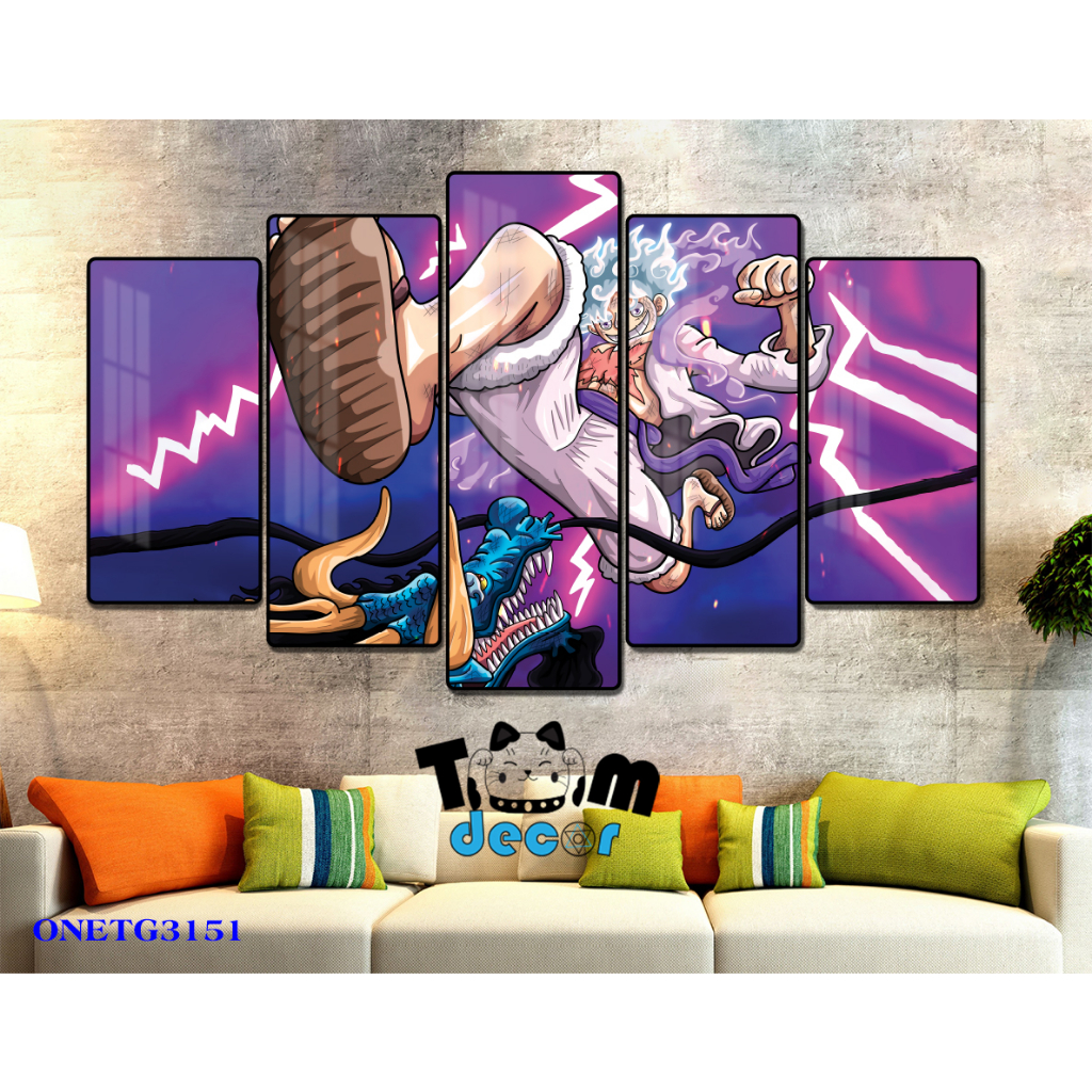 Tranh Tráng Gương ONE PIECE -ZORO - LUFF GEAR 5 - KAIDO Loại Tráng Gương Tốt Loại 1