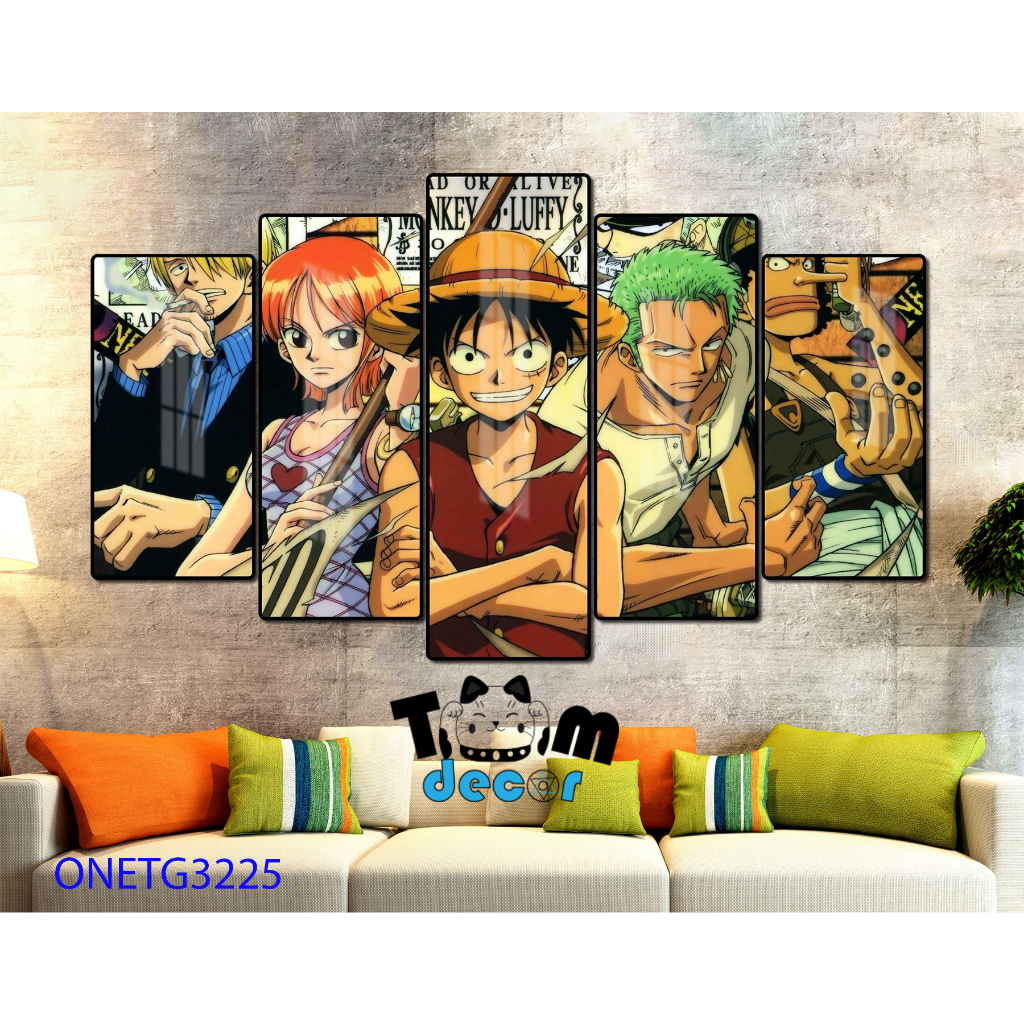 Tranh Tráng Gương ONE PIECE -ZORO - LUFF GEAR 5 - KAIDO Loại Tráng Gương Tốt Loại 1