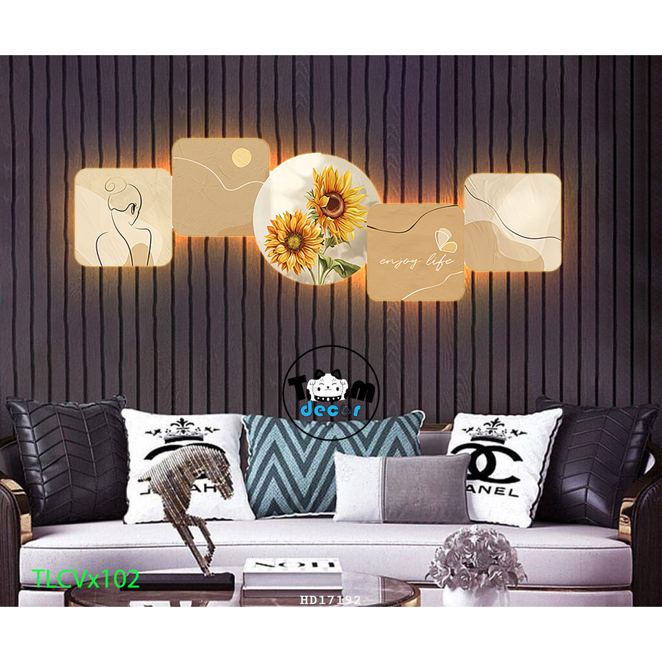 Tranh Tráng Gương Pha Lê Led Điện Cao Cấp Trang Trí Phòng Khách,Nhà Hàng,Showroom,Spa,Nail,...