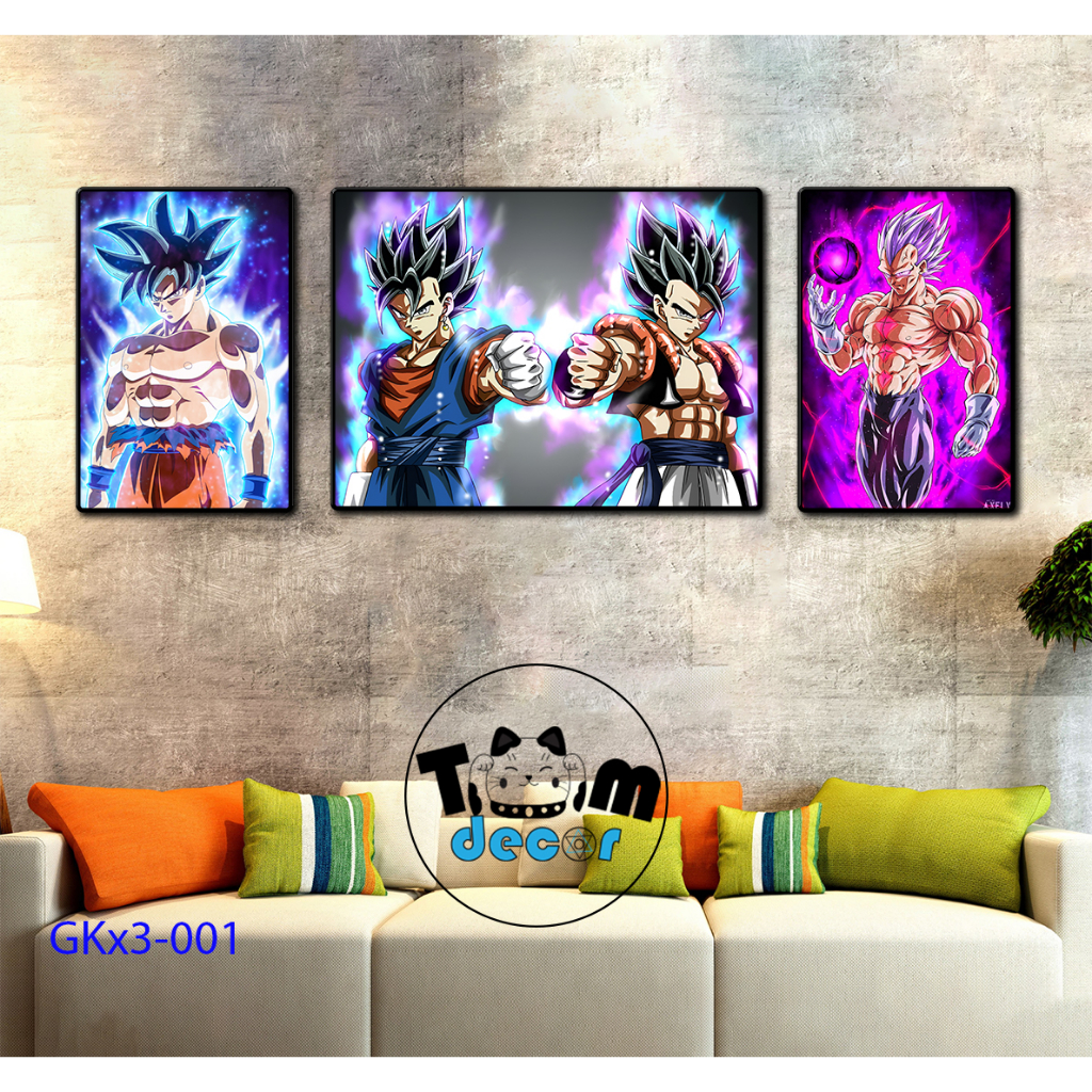 Combo bộ 3 Tranh Goku Chọn Lọc Đẹp Nhất - Tranh Tráng Gương - Dragonball - Bảy Viên Ngọc Rồng - Sogoku