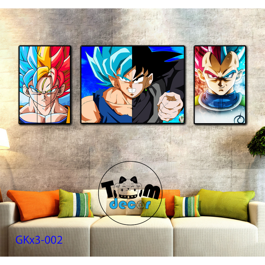 Combo bộ 3 Tranh Goku Chọn Lọc Đẹp Nhất - Tranh Tráng Gương - Dragonball - Bảy Viên Ngọc Rồng - Sogoku