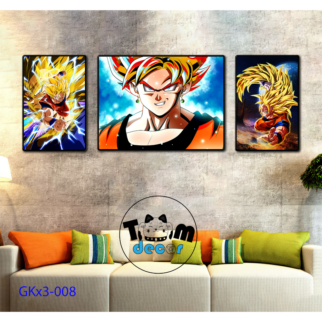 Combo bộ 3 Tranh Goku Chọn Lọc Đẹp Nhất - Tranh Tráng Gương - Dragonball - Bảy Viên Ngọc Rồng - Sogoku