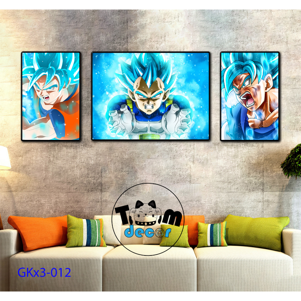 Combo bộ 3 Tranh Goku Chọn Lọc Đẹp Nhất - Tranh Tráng Gương - Dragonball - Bảy Viên Ngọc Rồng - Sogoku