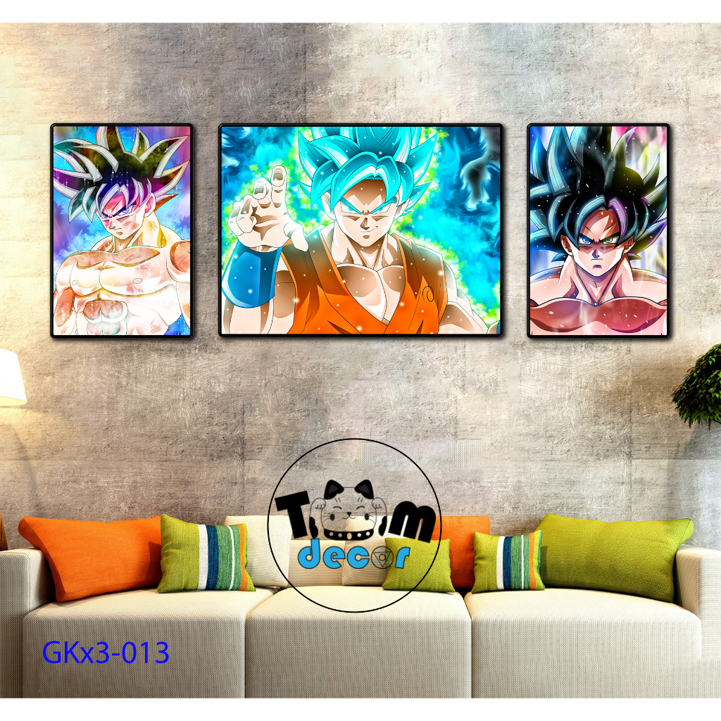 Combo bộ 3 Tranh Goku Chọn Lọc Đẹp Nhất - Tranh Tráng Gương - Dragonball - Bảy Viên Ngọc Rồng - Sogoku