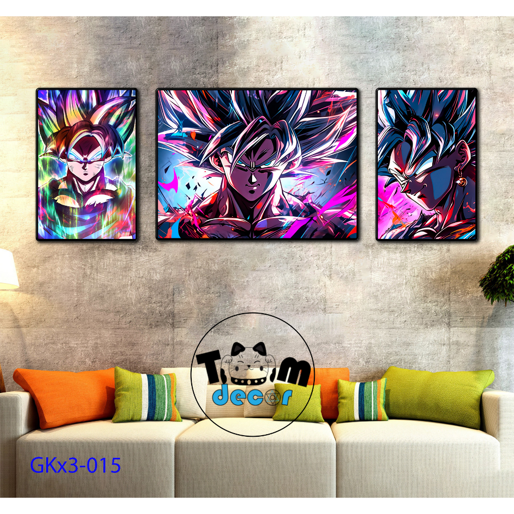 Combo bộ 3 Tranh Goku Chọn Lọc Đẹp Nhất - Tranh Tráng Gương - Dragonball - Bảy Viên Ngọc Rồng - Sogoku