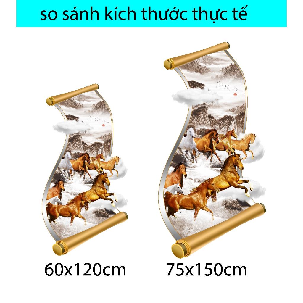 Tranh 3D led tráng gương mã đáo thành công cao cấp - Tomdecor - MDTC002